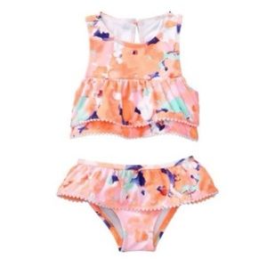 Janie and Jack Two Piece Floral Ruffle Bikini 2t